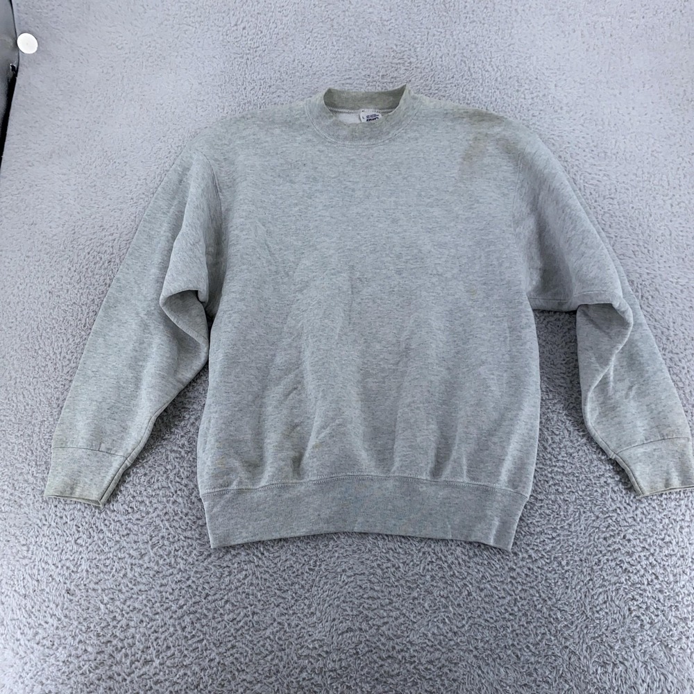 Distressed 90s Vintage BVD Sweatshirt Mens Medium Gray Crewneck Pullover USA‎